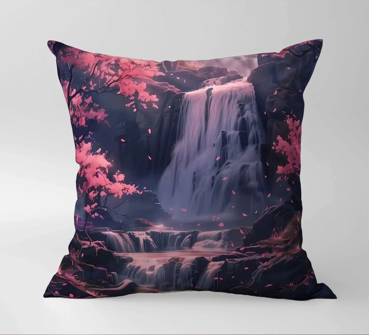 Waterfall Sakura Trees cuscino da Ruth
