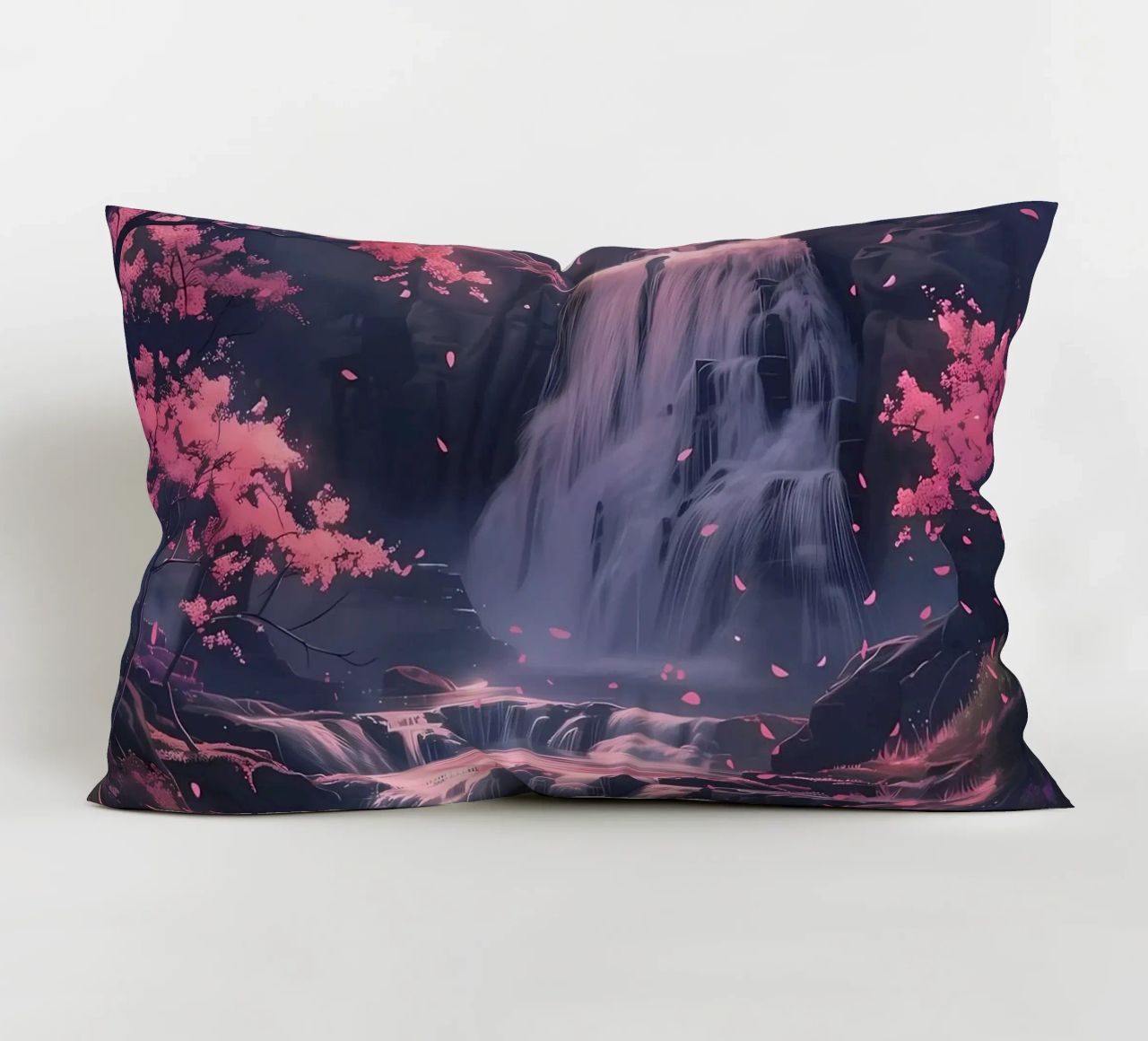Waterfall Sakura Trees cuscino da Ruth