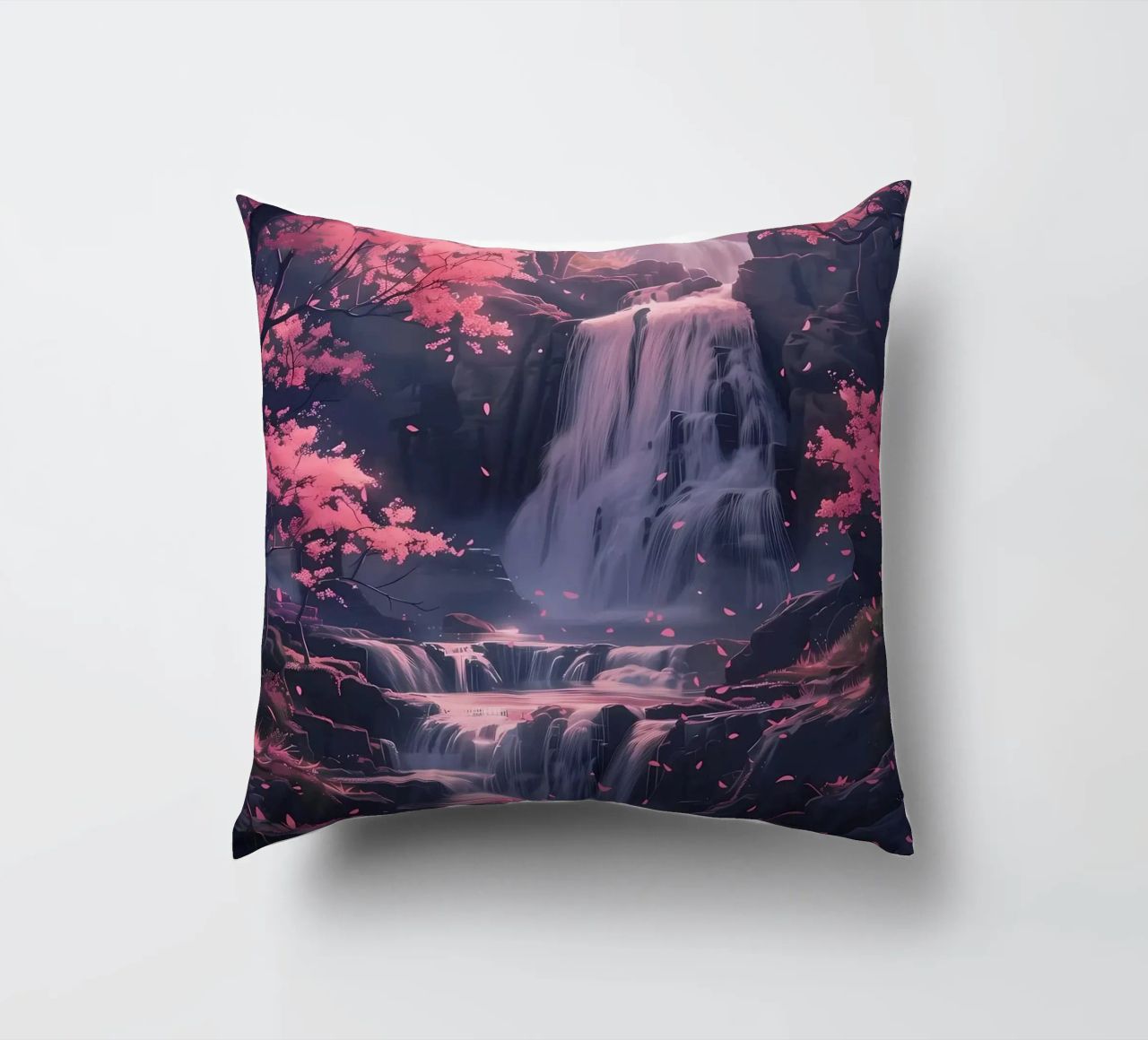 Waterfall Sakura Trees cuscino da Ruth