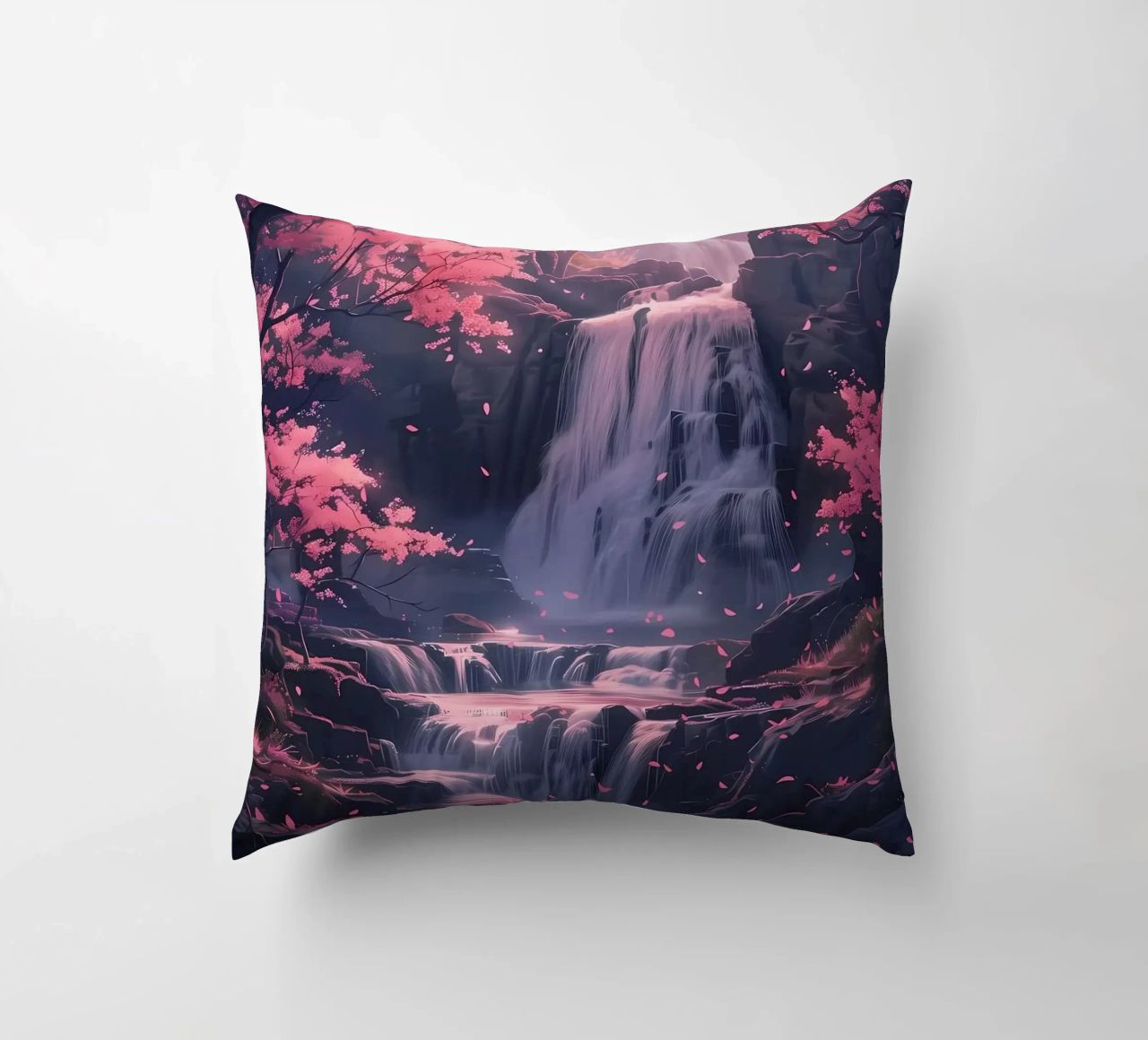 Waterfall Sakura Trees cuscino da Ruth