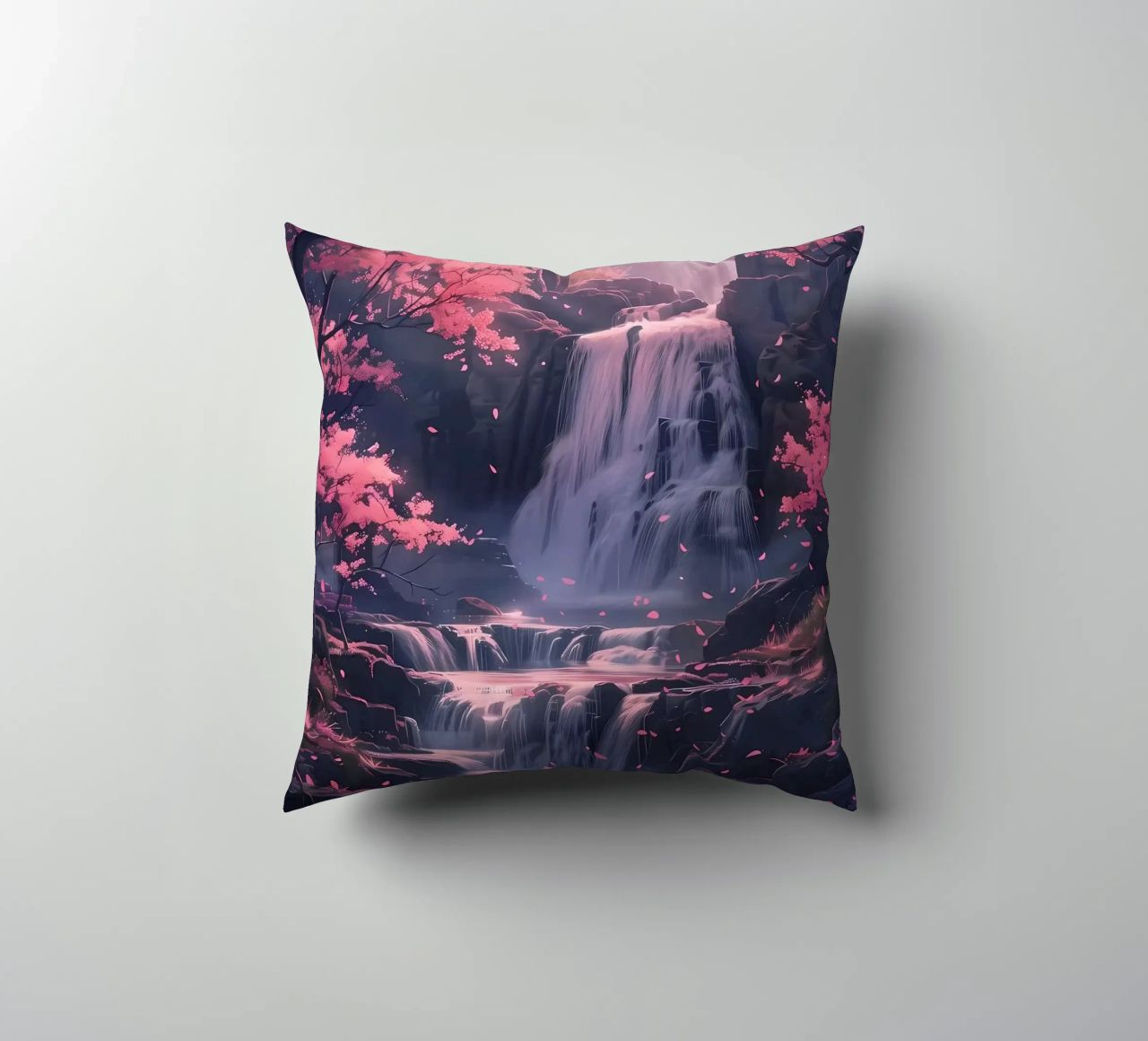 Waterfall Sakura Trees cuscino da Ruth
