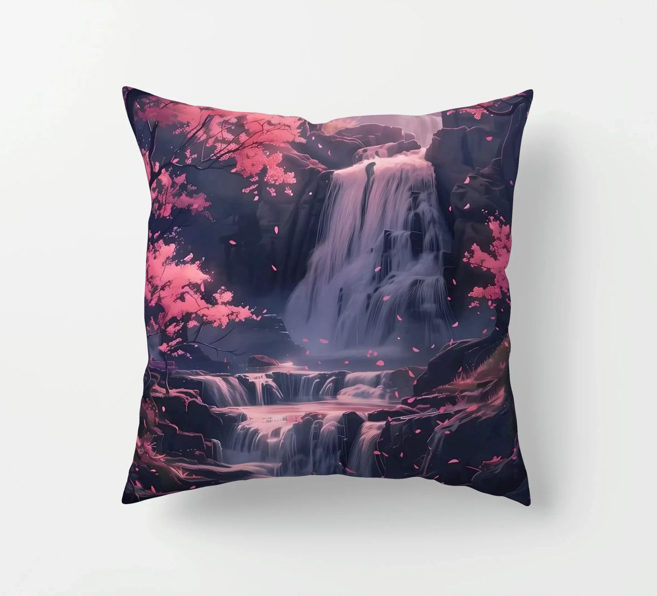 Waterfall Sakura Trees cuscino da Ruth