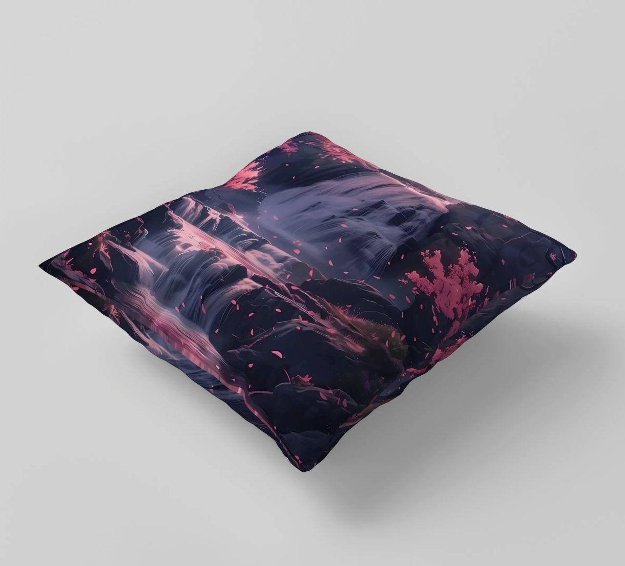 Waterfall Sakura Trees cuscino da Ruth