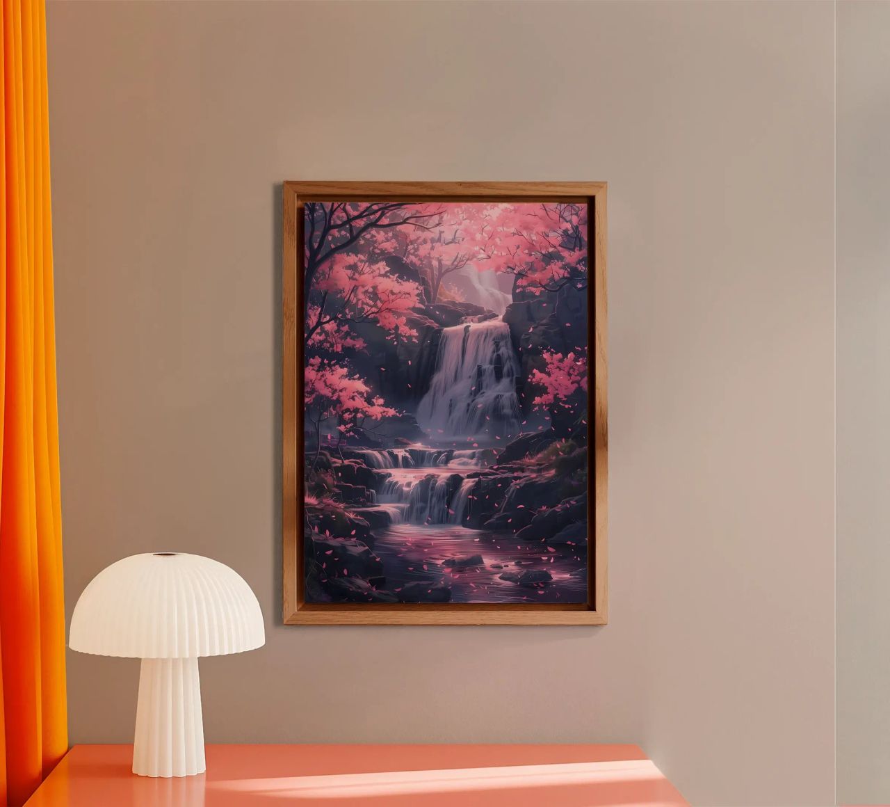Waterfall Sakura Trees alluminio dibond da Ruth