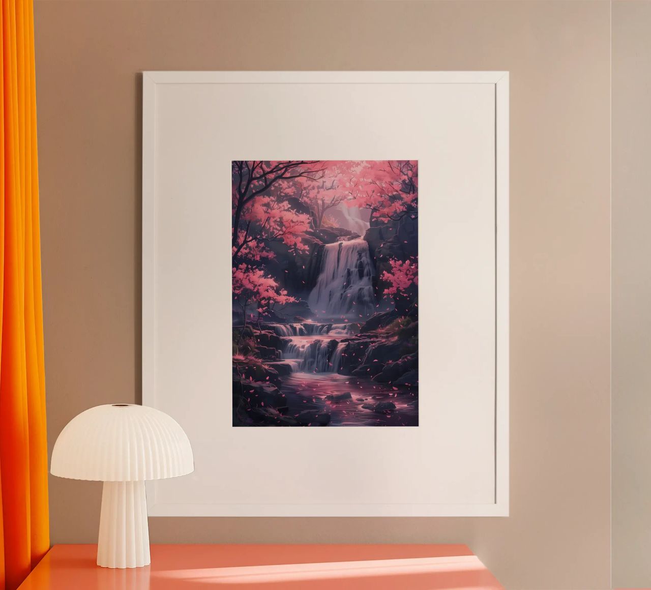 Waterfall Sakura Trees carta hahnemühle da Ruth