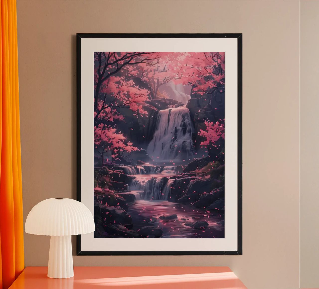 Waterfall Sakura Trees carta hahnemühle da Ruth