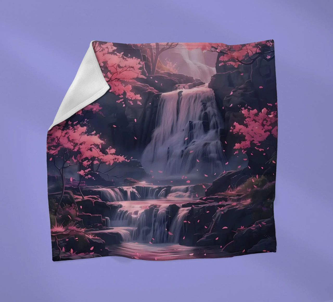 Waterfall Sakura Trees coperta in pile da Ruth