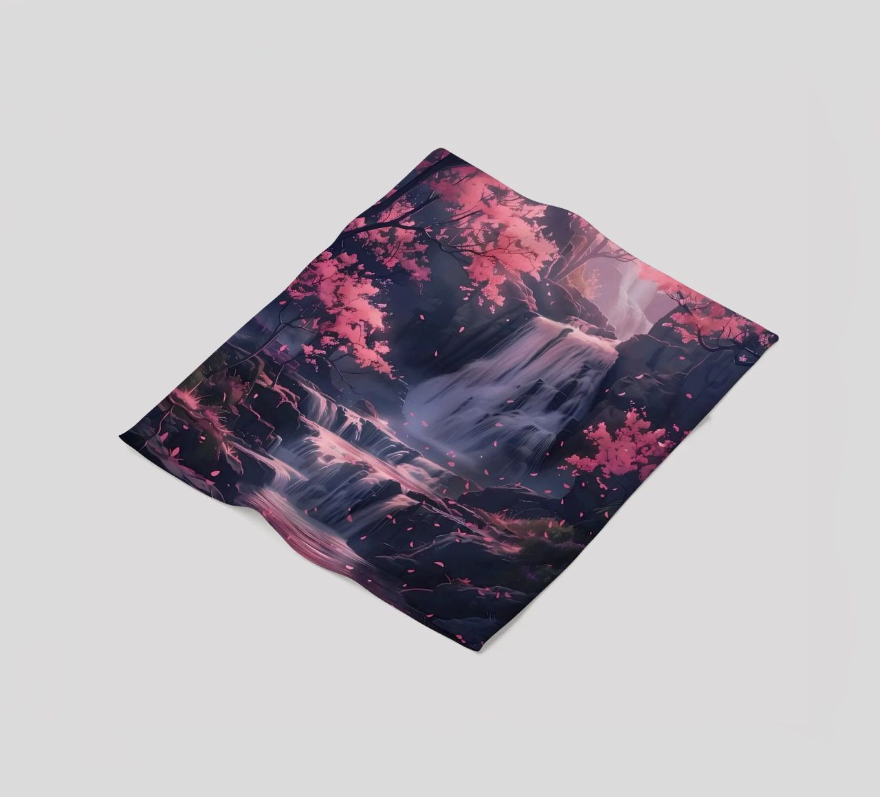 Waterfall Sakura Trees coperta in pile da Ruth