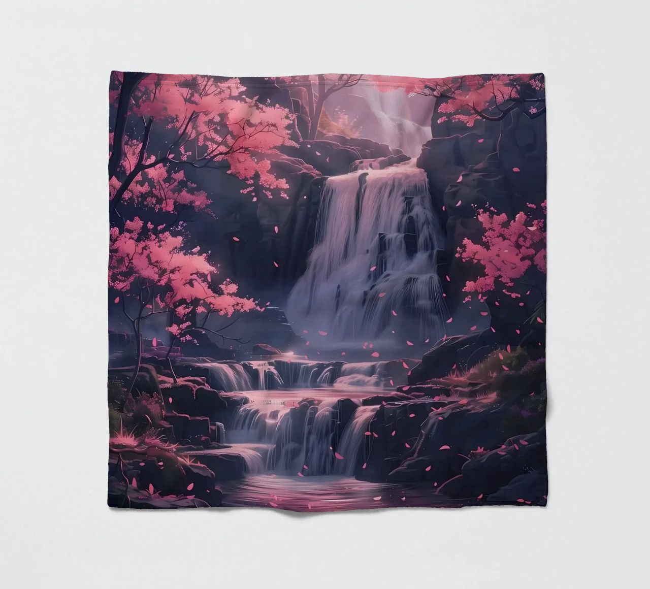 Waterfall Sakura Trees coperta in pile da Ruth