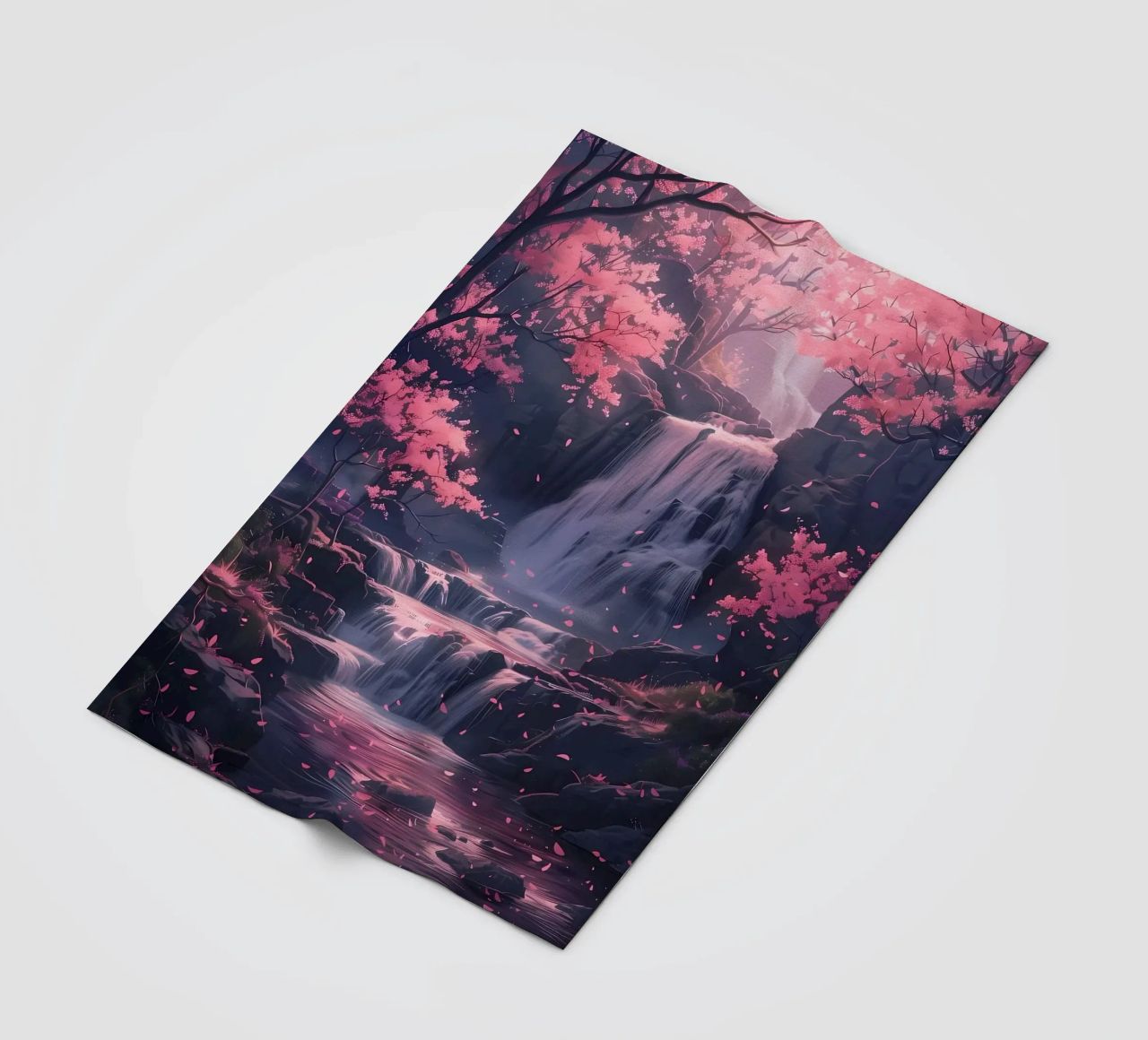Waterfall Sakura Trees coperta in pile da Ruth