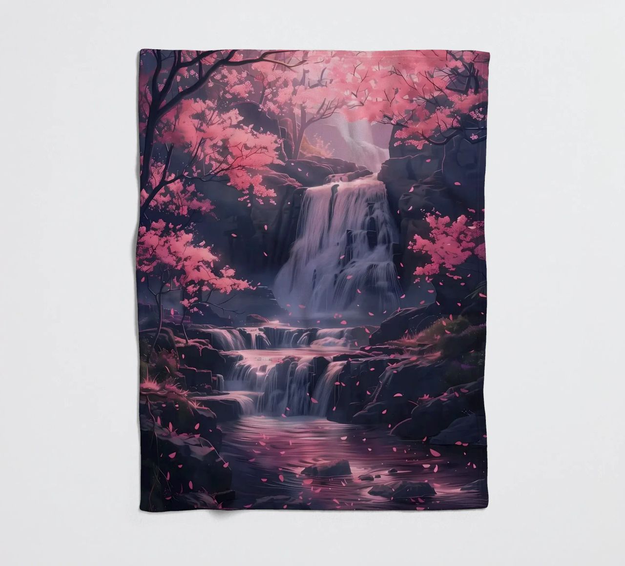 Waterfall Sakura Trees coperta in pile da Ruth