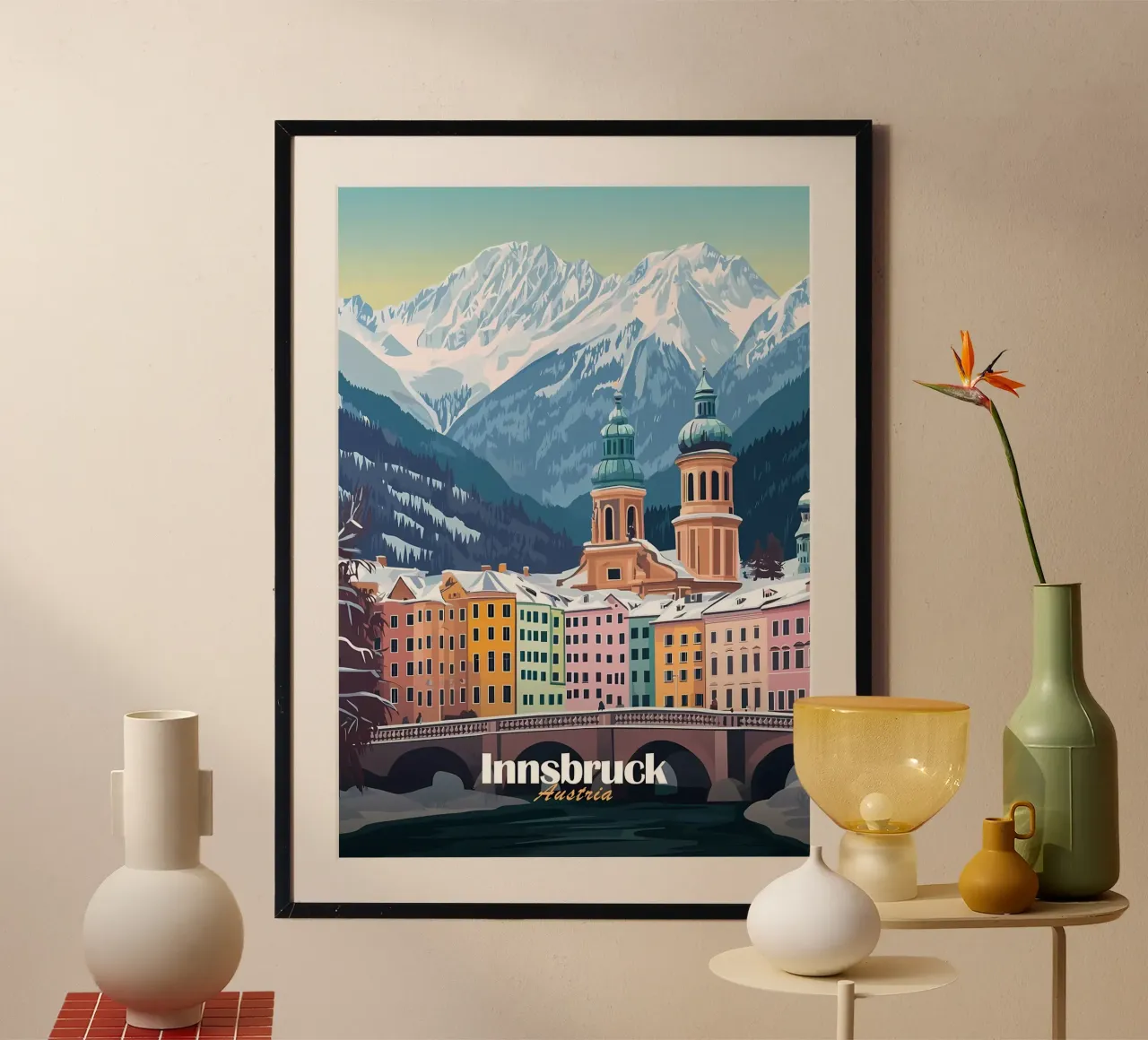 Innsbruck, Austria poster con telaio in legno da Ginnery