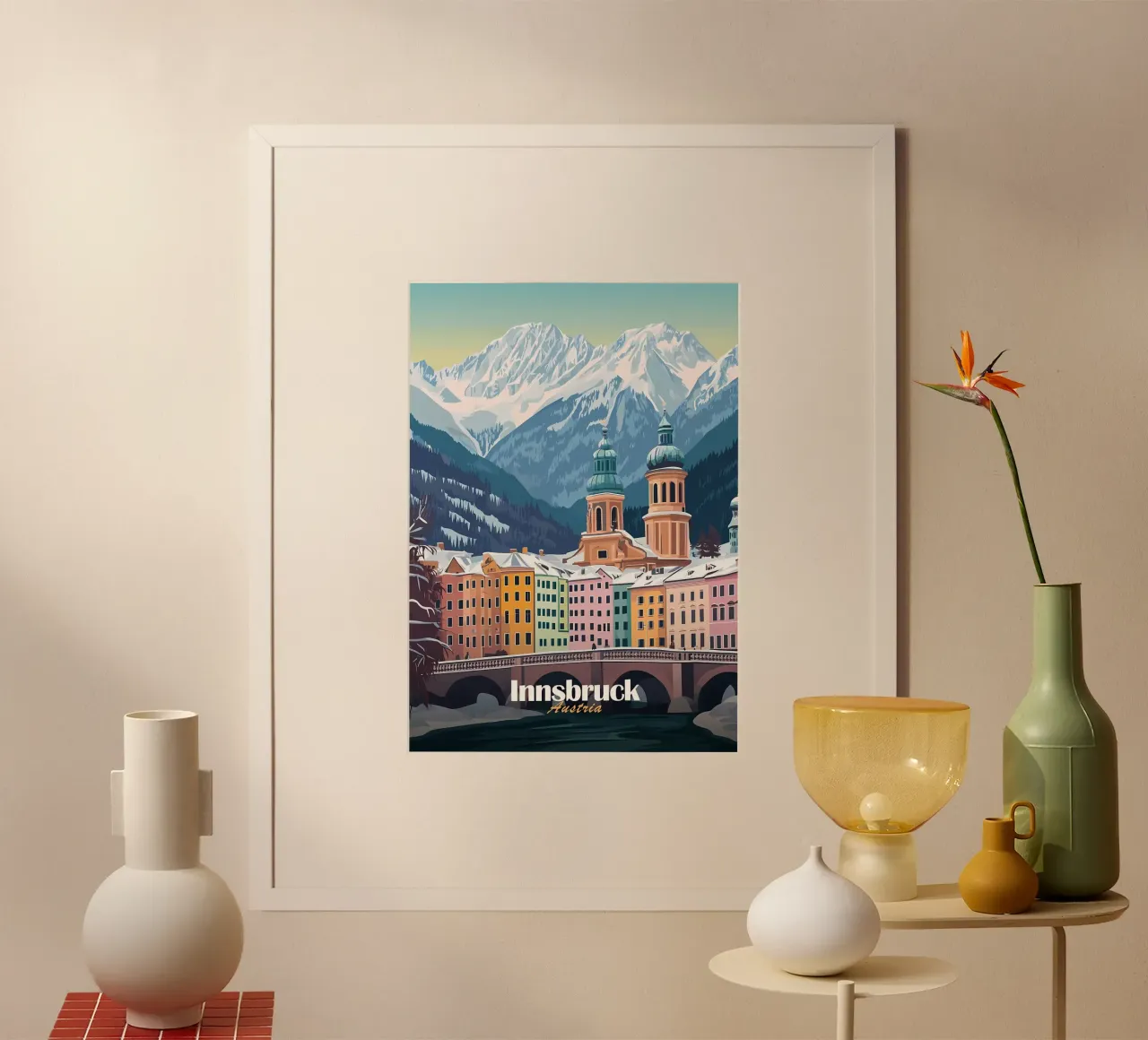 Innsbruck, Austria poster con telaio in legno da Ginnery