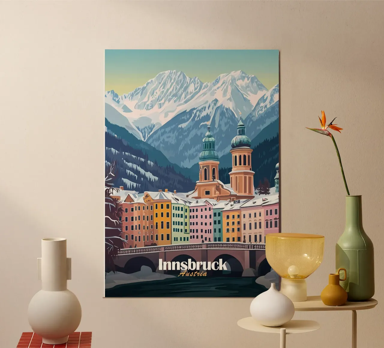 Innsbruck, Austria poster con telaio in legno da Ginnery