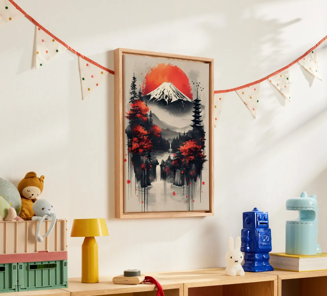 Vintage Asian Landscape canvas with Floater frame by Mikesell