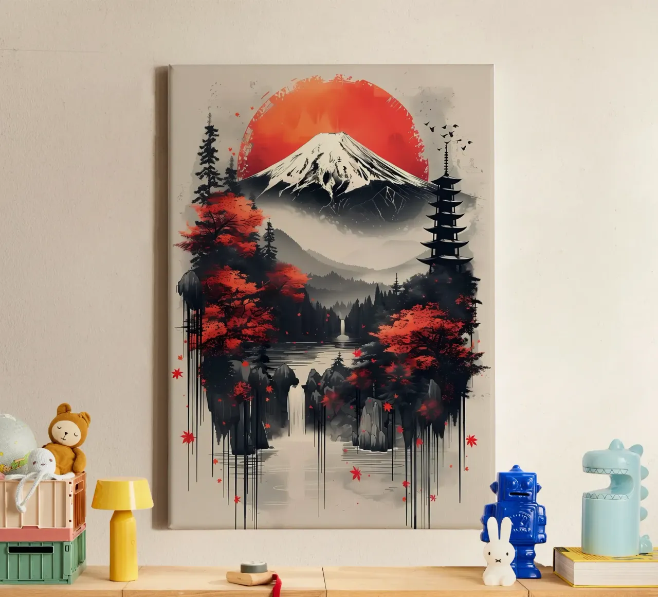 Vintage Asian Landscape canvas with Floater frame by Mikesell