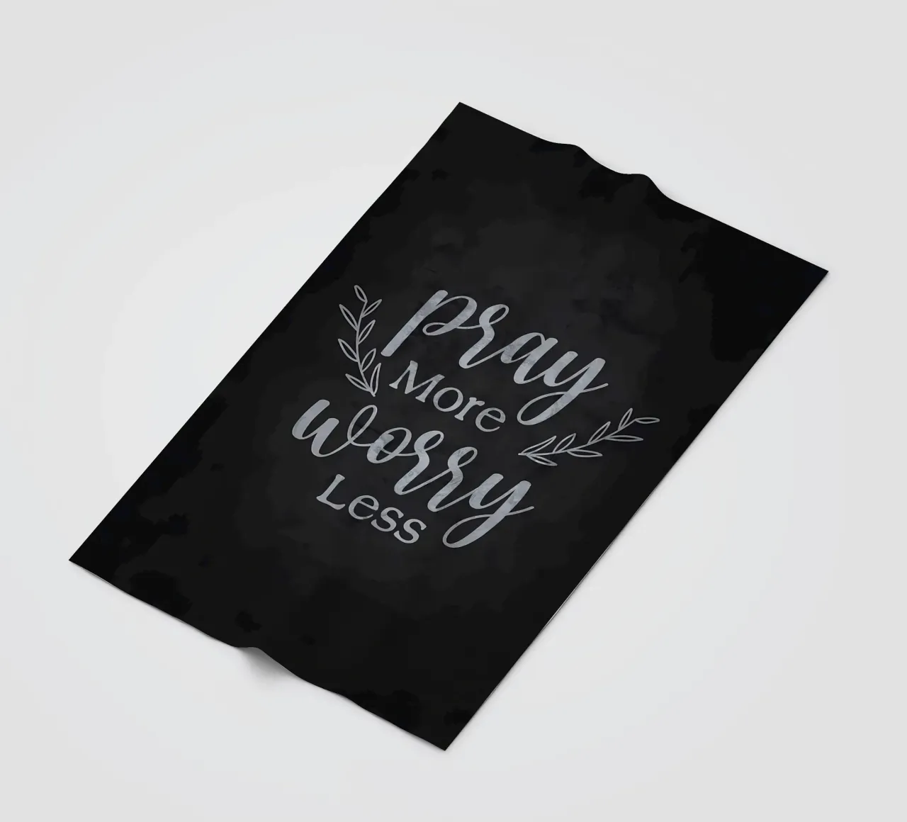 Pray More Worry Less fleece blanket by Bassy