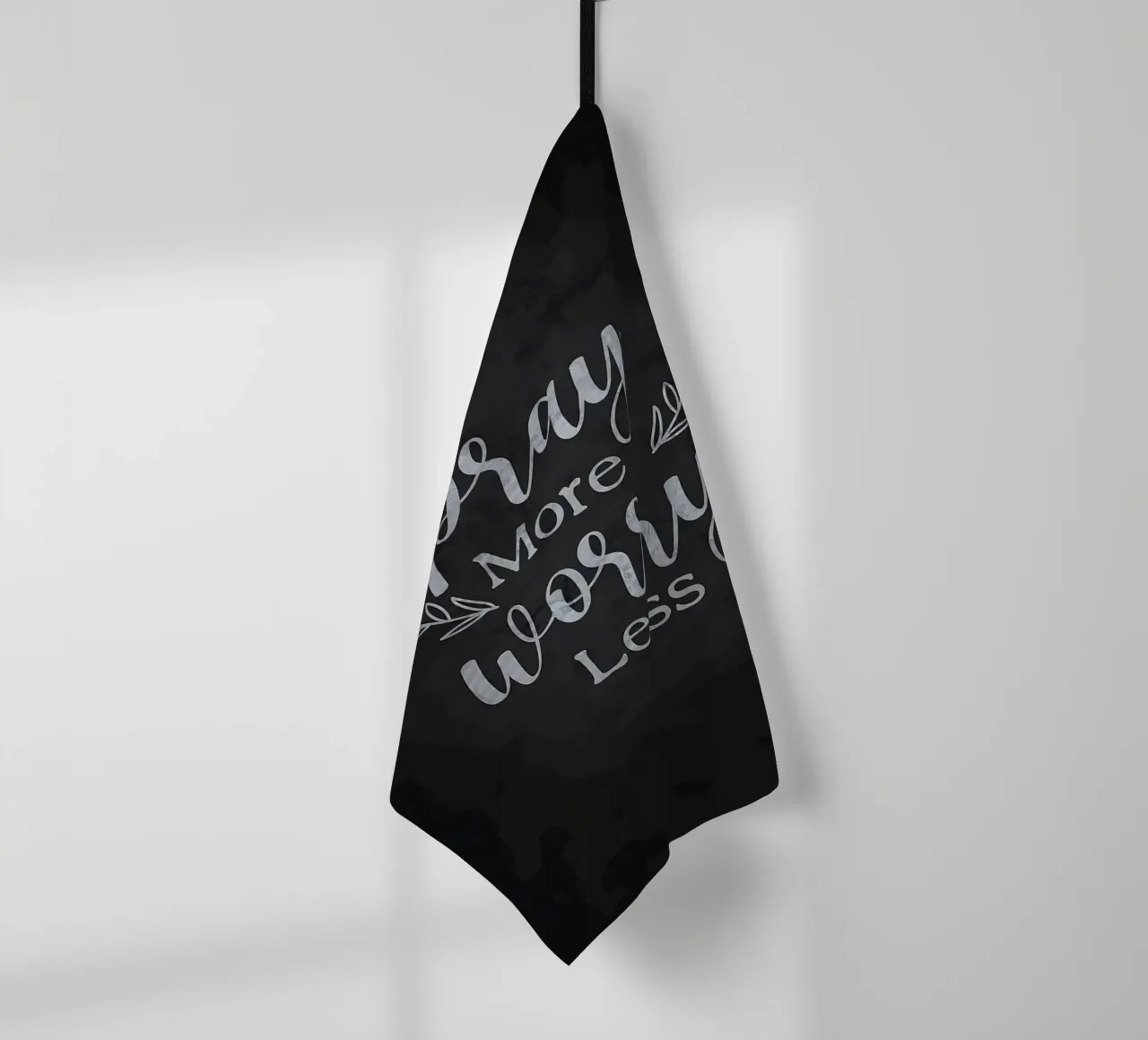 Pray More Worry Less tea towel by Bassy