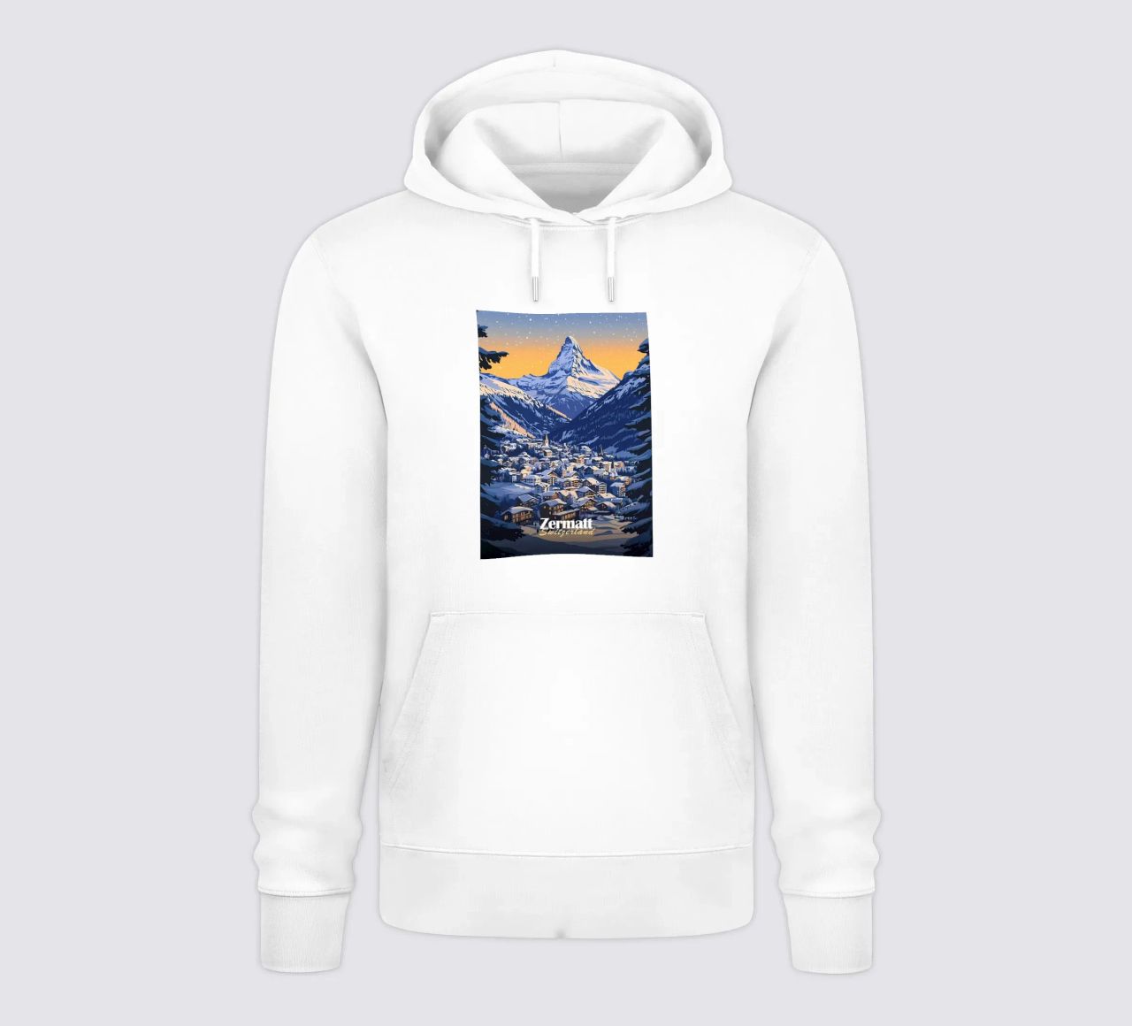 Zermatt Schweiz Bergdorf Hoodie von Ginnery
