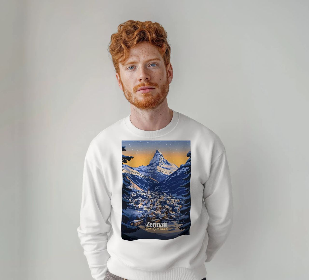 Zermatt Schweiz Bergdorf Sweatshirt von Ginnery