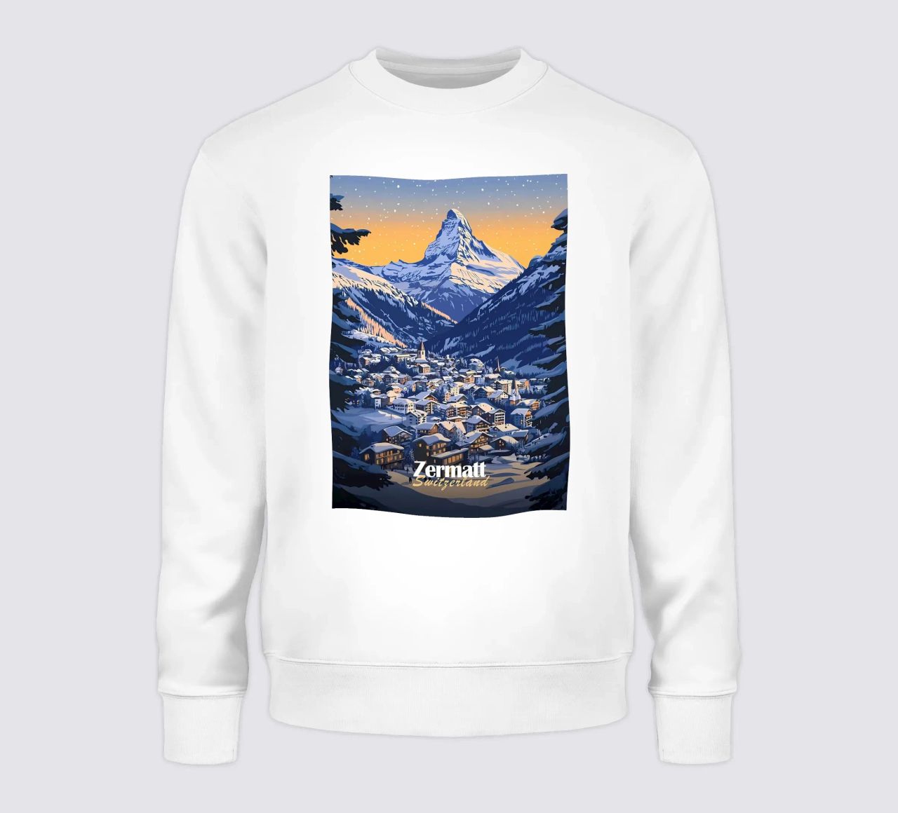 Zermatt Schweiz Bergdorf Sweatshirt von Ginnery