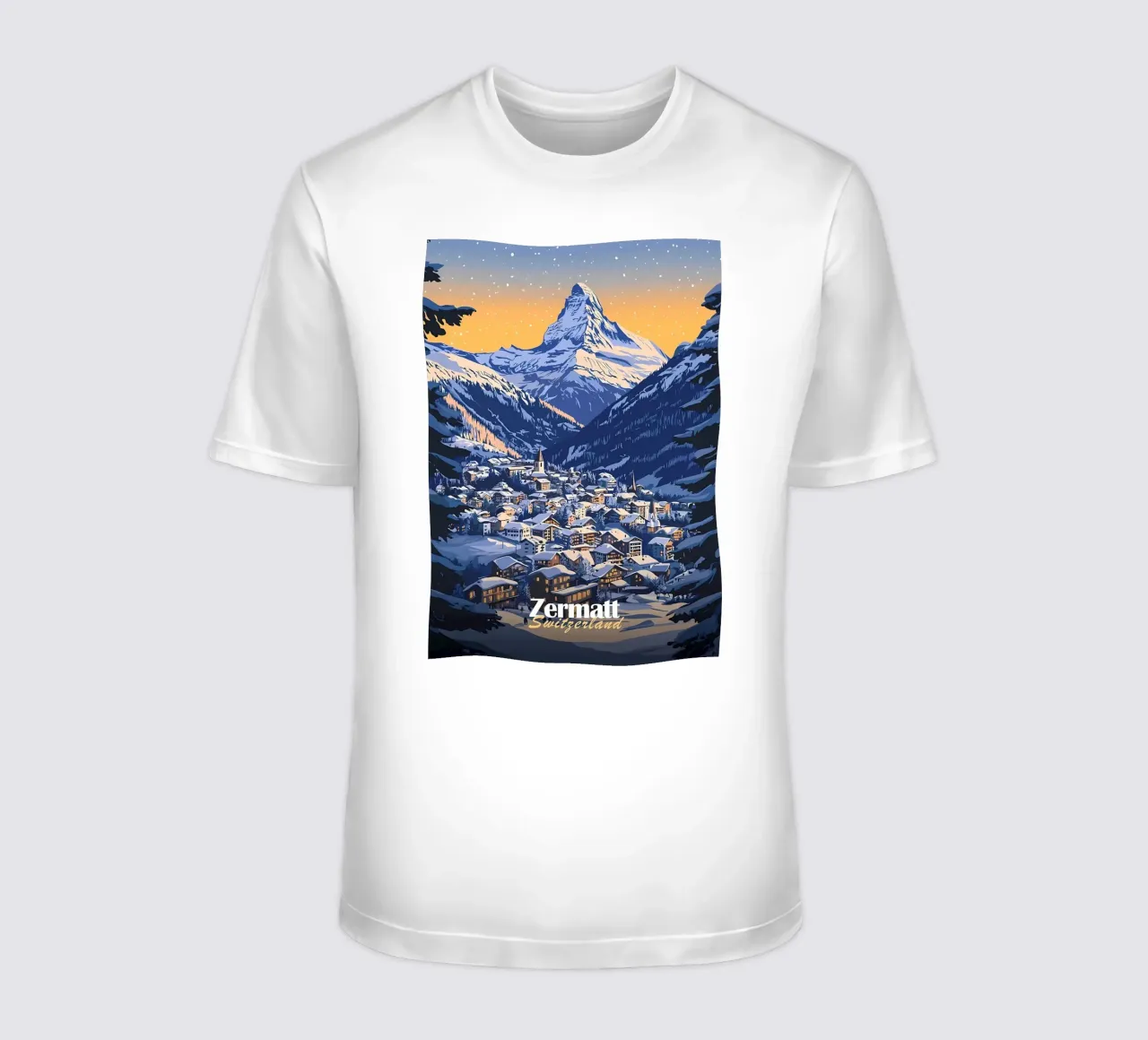 Zermatt Svizzera Villaggio di montagna t-shirt da Ginnery