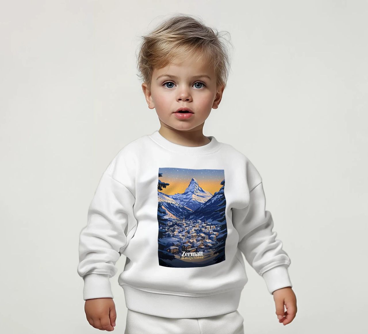 Zermatt Schweiz Bergdorf Baby Sweatshirt von Ginnery