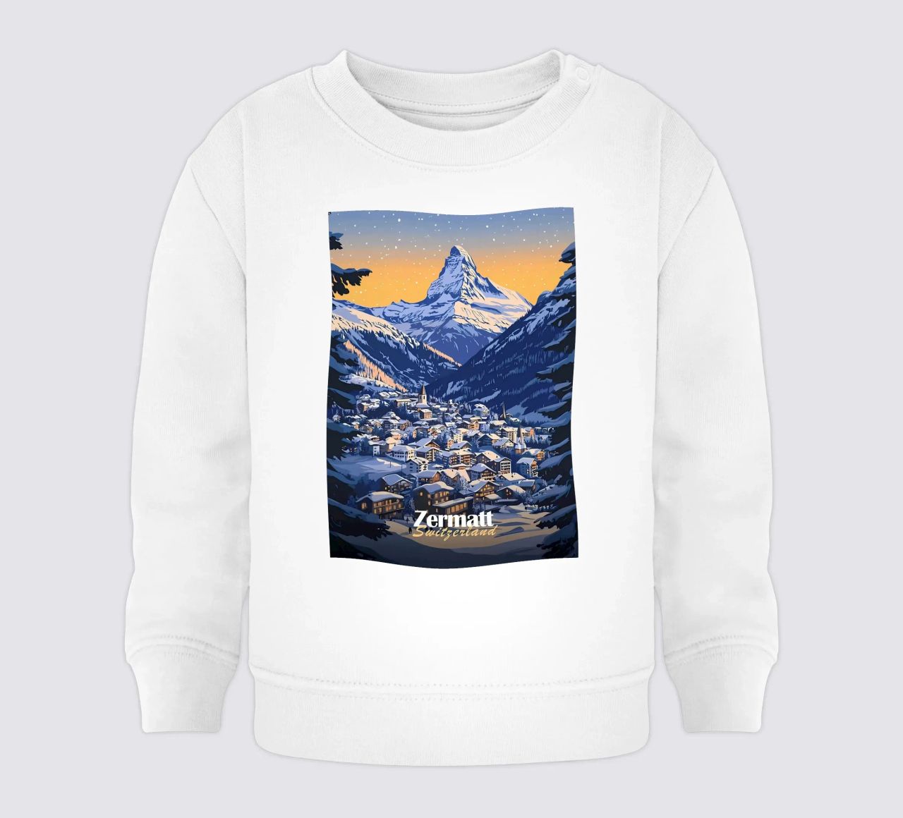 Zermatt Schweiz Bergdorf Baby Sweatshirt von Ginnery