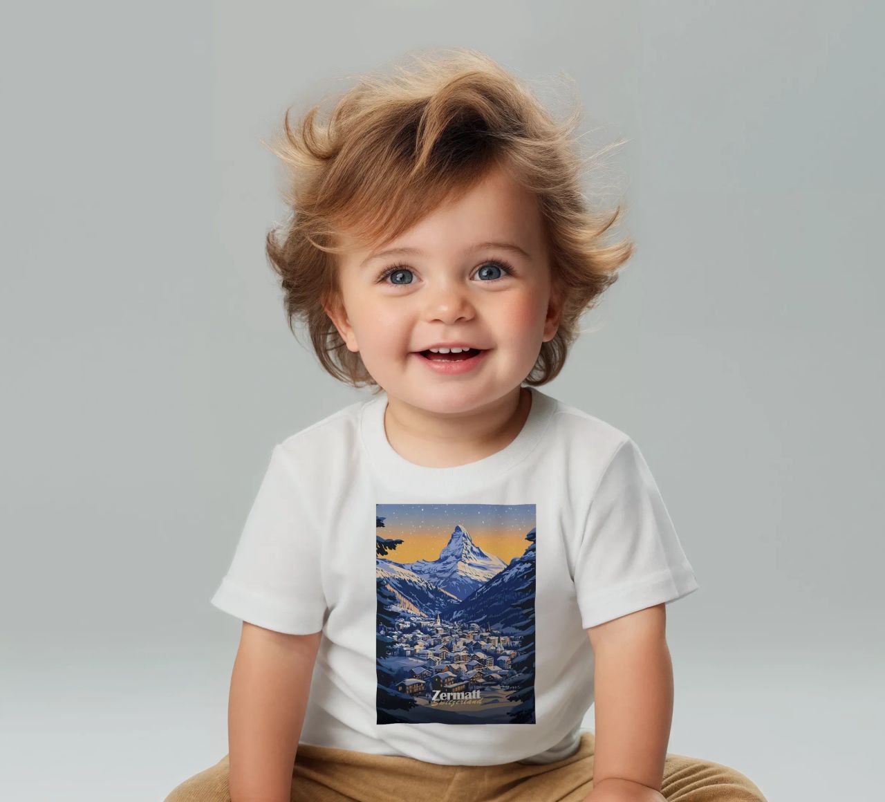Zermatt Schweiz Bergdorf Baby T-Shirt von Ginnery