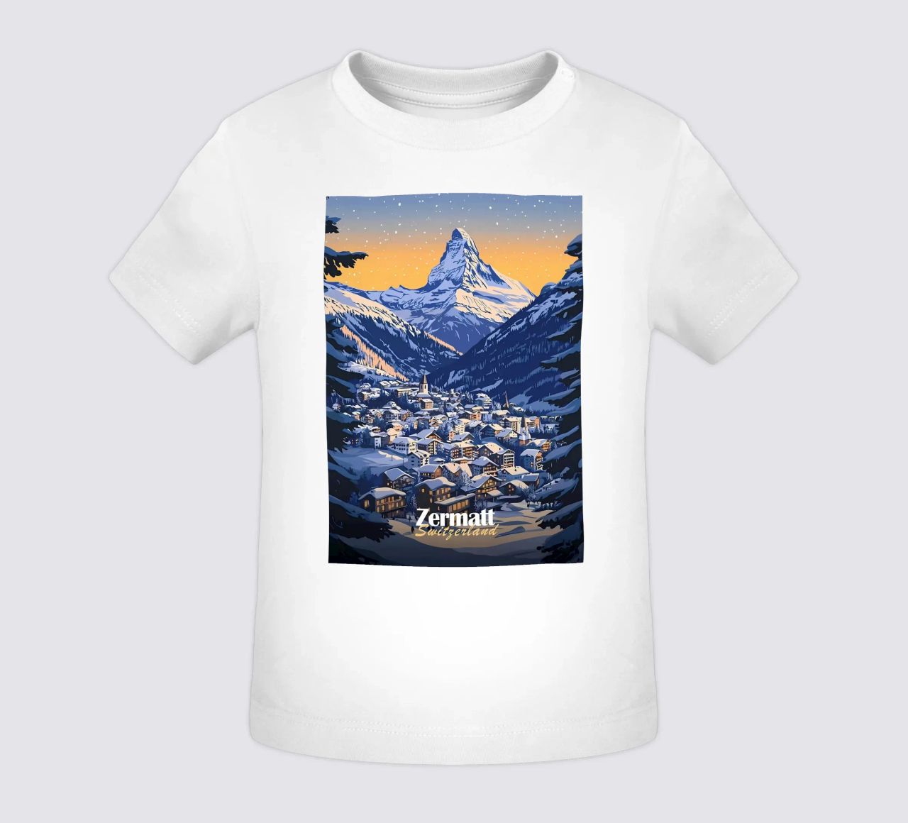 Zermatt Schweiz Bergdorf Baby T-Shirt von Ginnery