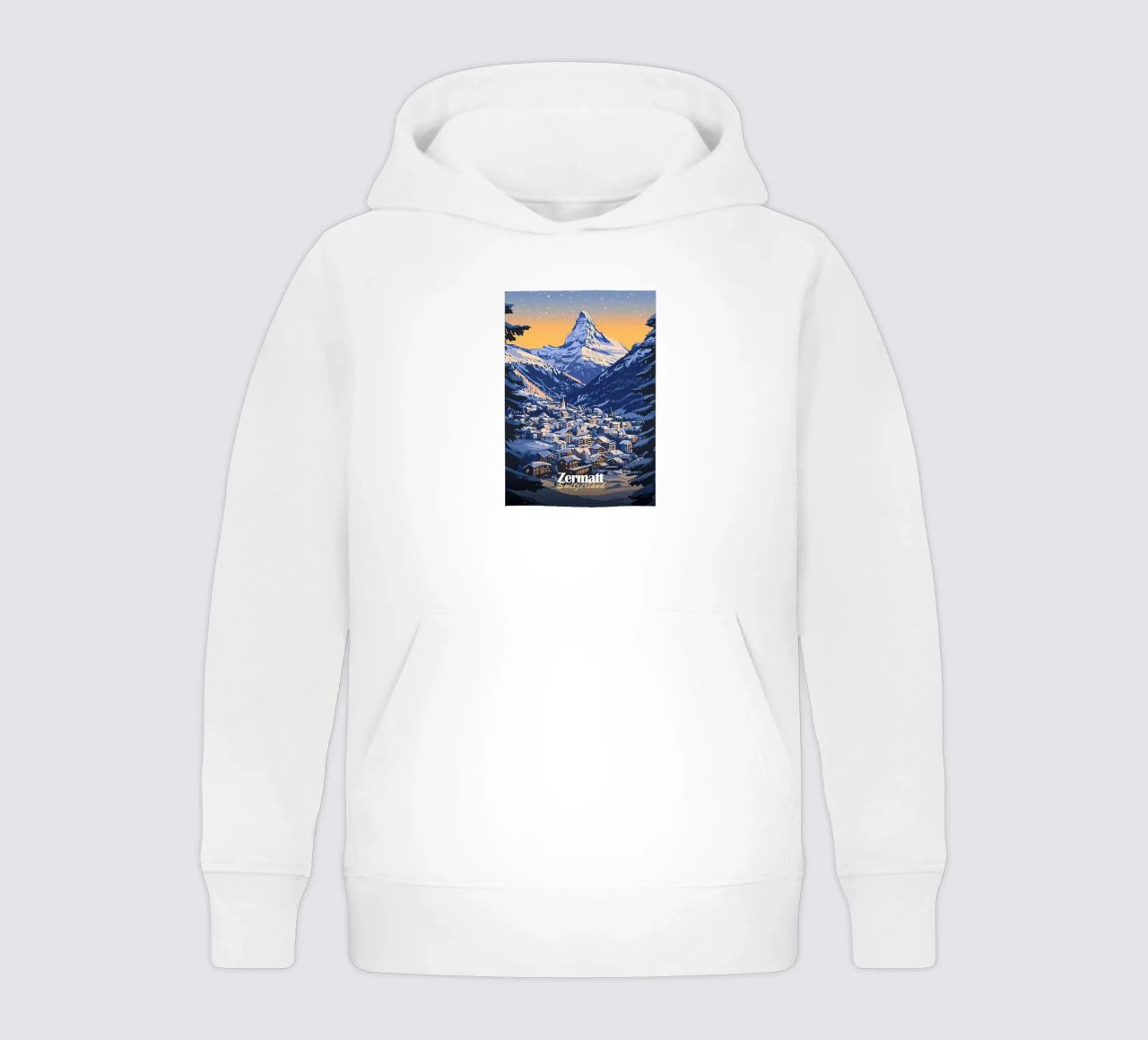 Zermatt Schweiz Bergdorf Kinder Hoodie von Ginnery