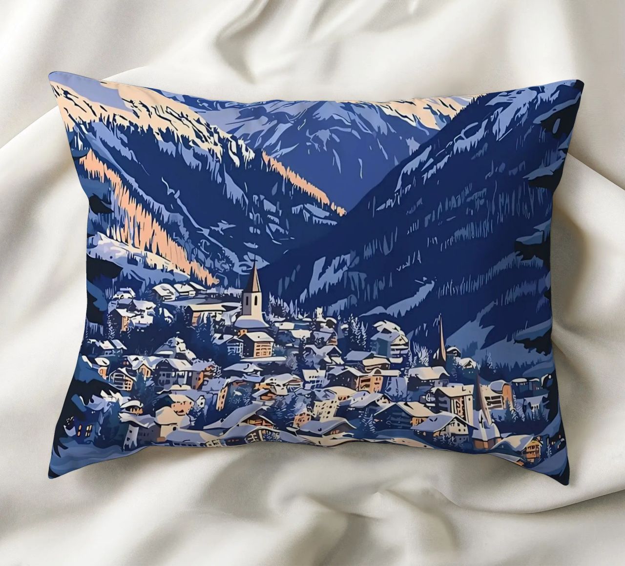 Zermatt Schweiz Bergdorf Kissen von Ginnery