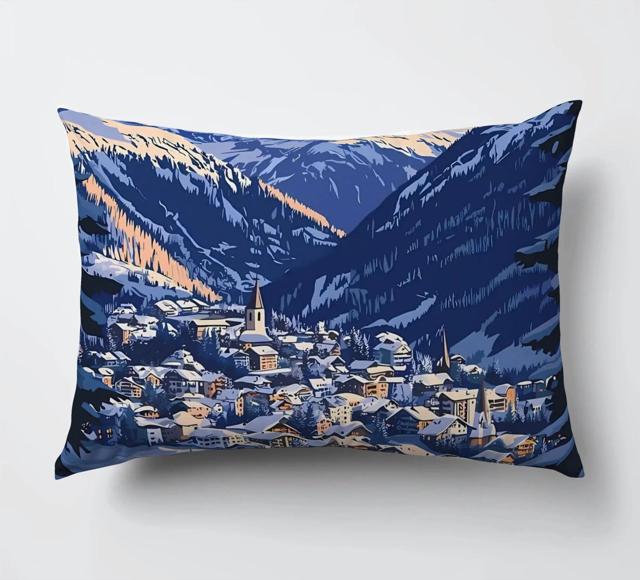 Zermatt Schweiz Bergdorf Kissen von Ginnery