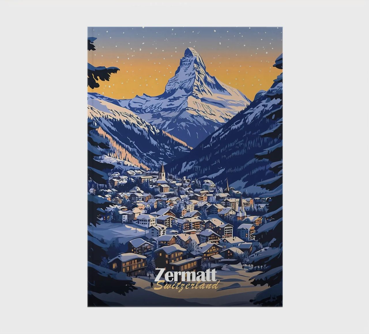 Zermatt Schweiz Bergdorf Notizbuch von Ginnery