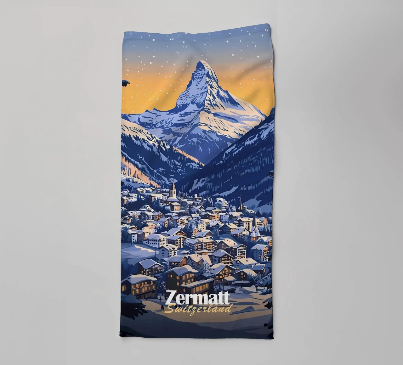 Zermatt Schweiz Bergdorf Handtuch von Ginnery