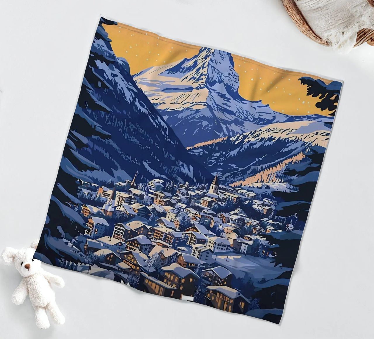 Zermatt Schweiz Bergdorf Fleecedecke von Ginnery