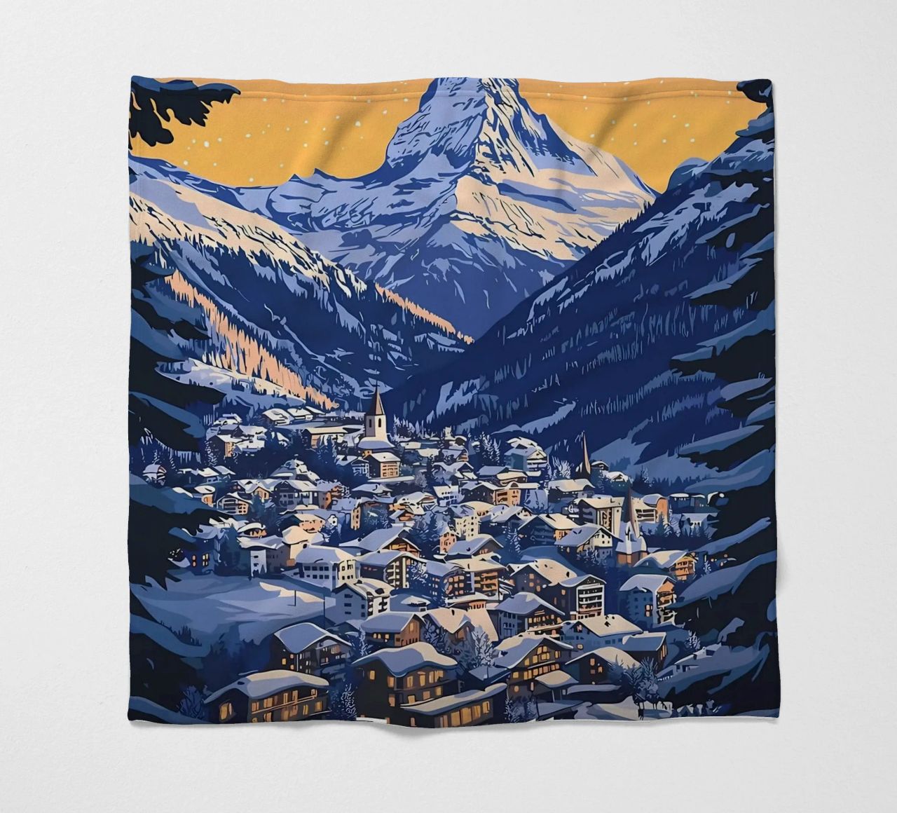Zermatt Schweiz Bergdorf Fleecedecke von Ginnery