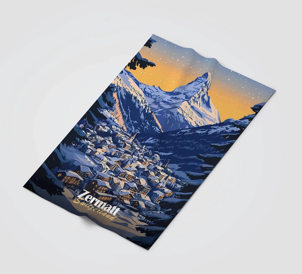 Zermatt Schweiz Bergdorf Fleecedecke von Ginnery