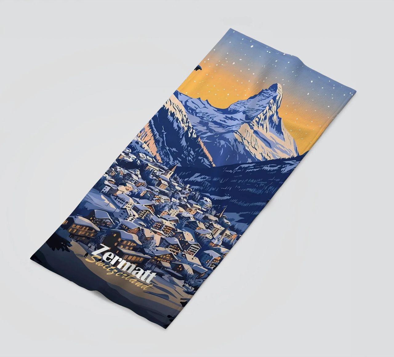 Zermatt Schweiz Bergdorf Strandtuch von Ginnery