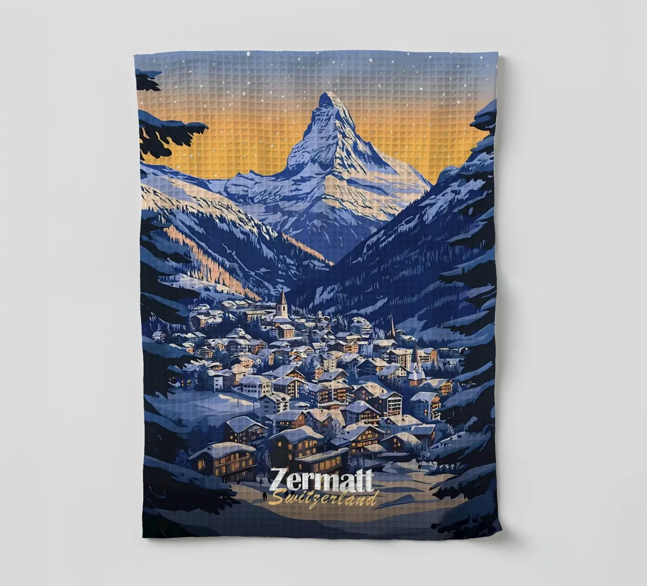 Zermatt Svizzera Villaggio di montagna canovaccio da cucina da Ginnery