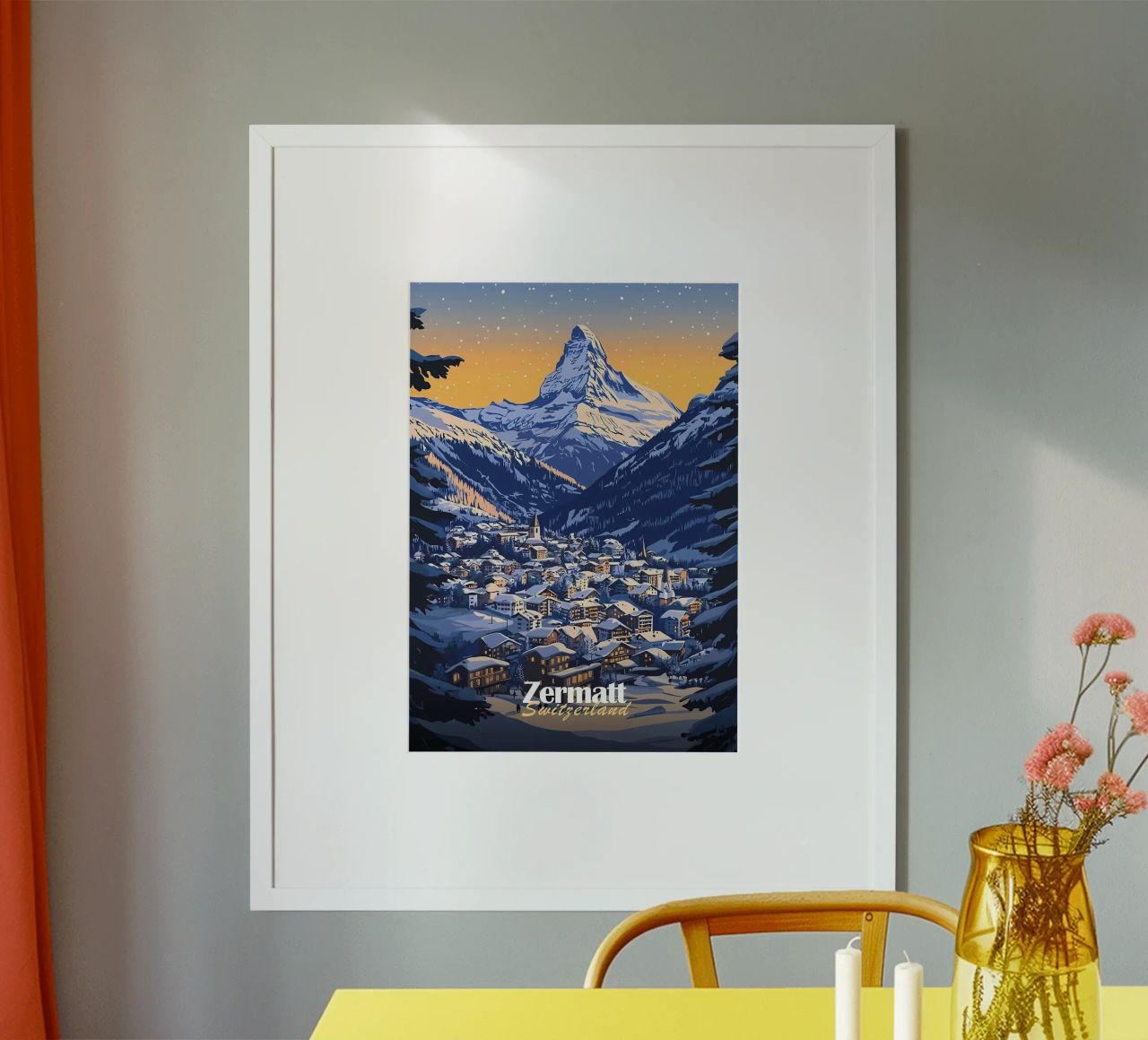 Zermatt Schweiz Bergdorf Poster von Ginnery