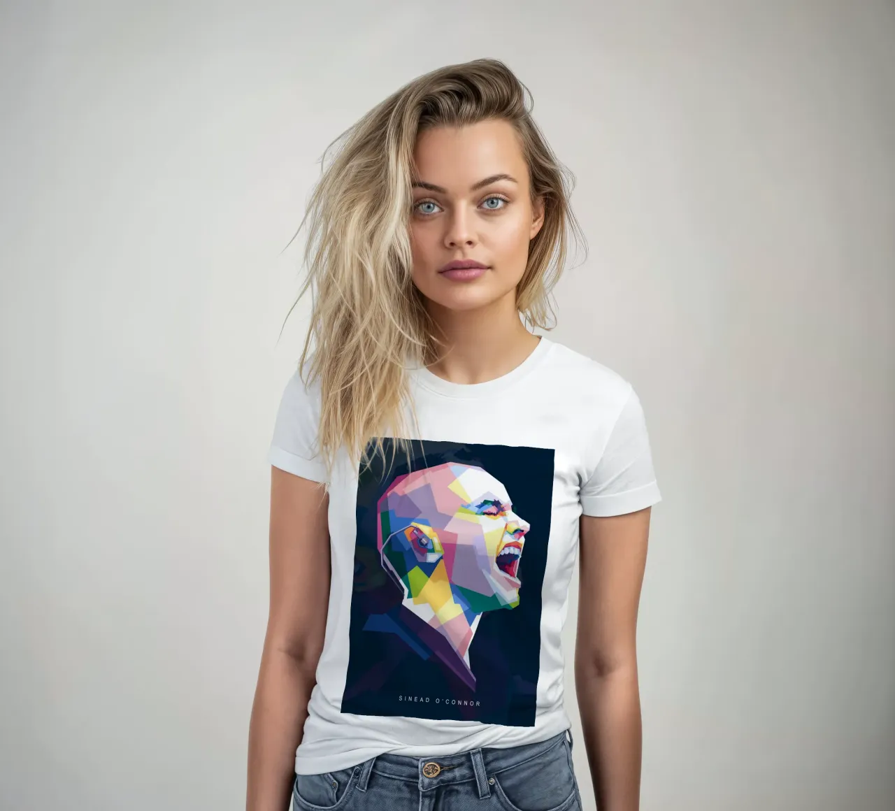 Sinead O'Connor in stile WPAP t-shirt da donna da Alkahfsmart