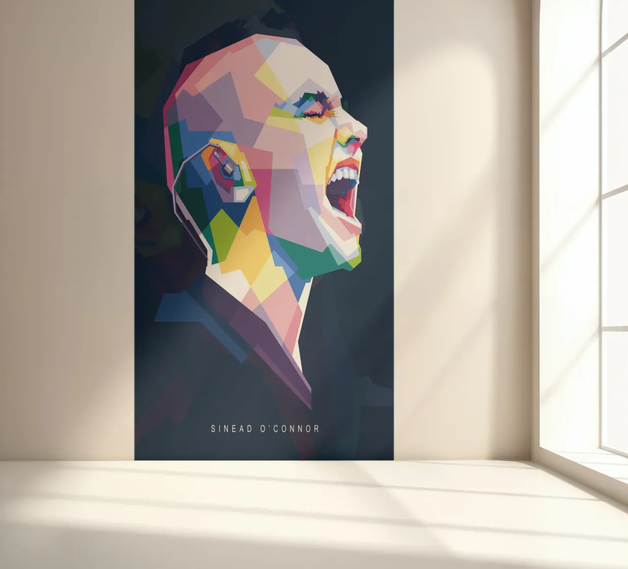 Sinead O'Connor in WPAP style fotobehang van Alkahfsmart
