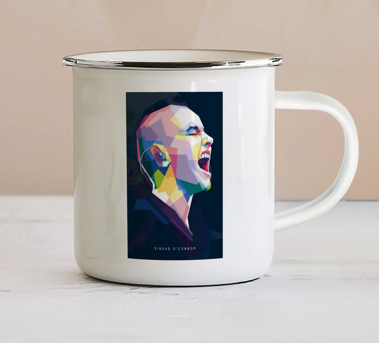 Sinead O'Connor in stile WPAP tazza in smalto da Alkahfsmart