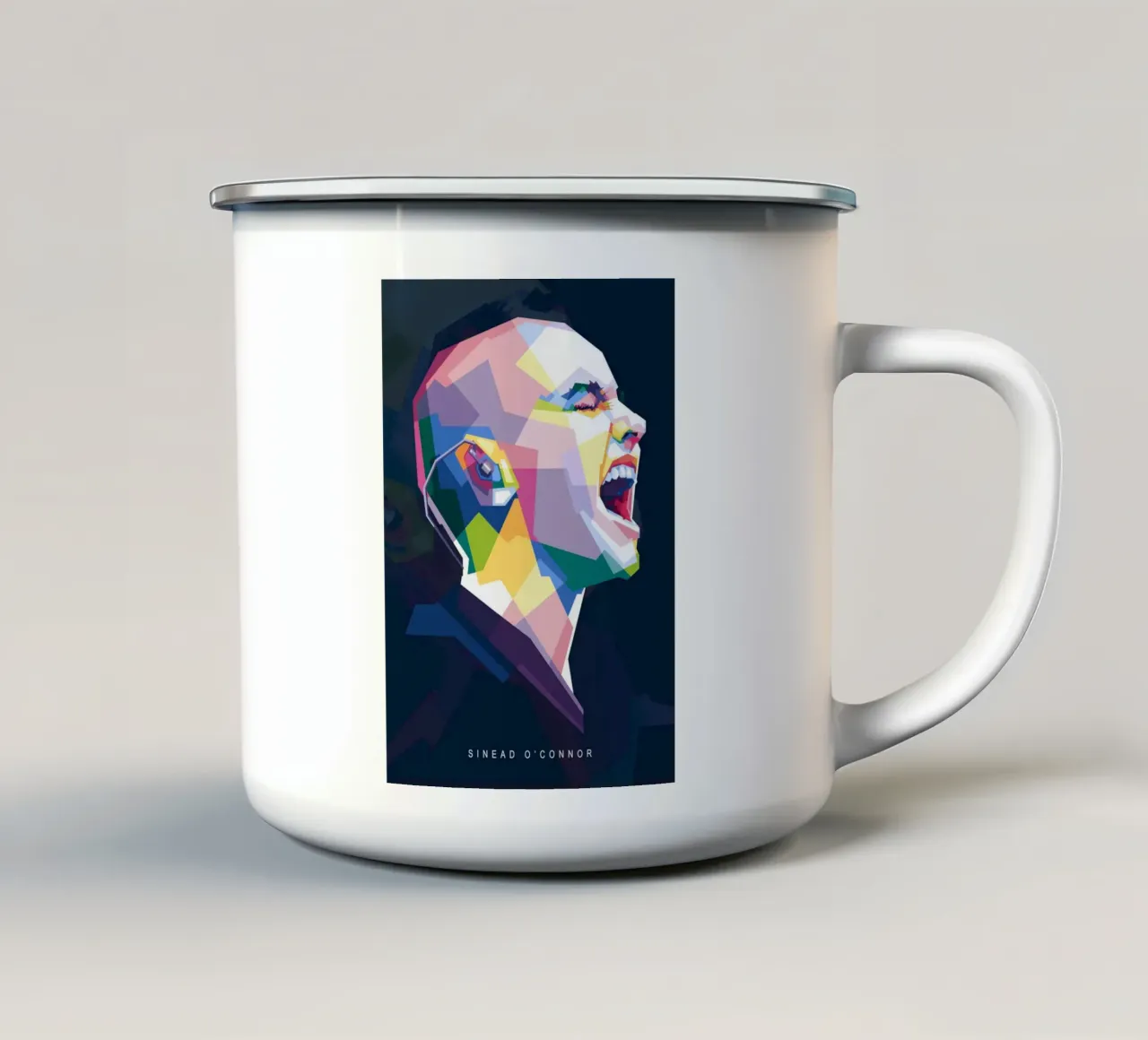 Sinead O'Connor in stile WPAP tazza in smalto da Alkahfsmart