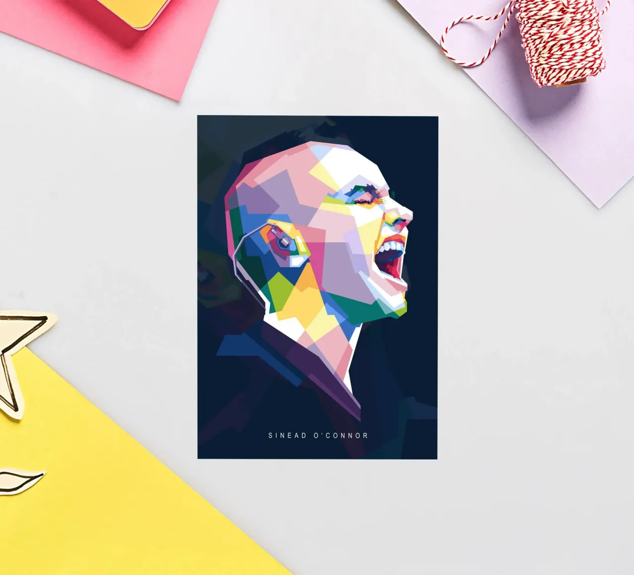 Sinead O'Connor in stile WPAP adesivo da Alkahfsmart
