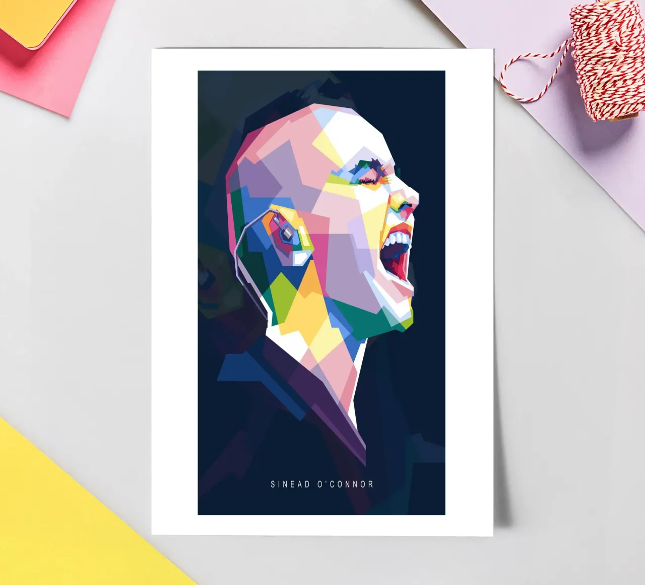 Sinead O'Connor in stile WPAP foglio adesivo da Alkahfsmart