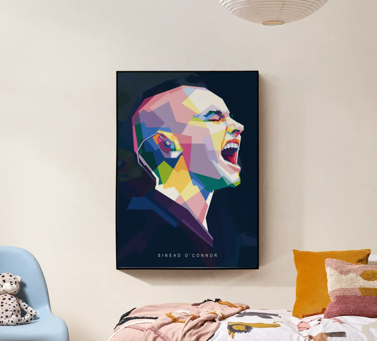 Sinead O'Connor in stile WPAP plexiglass da Alkahfsmart