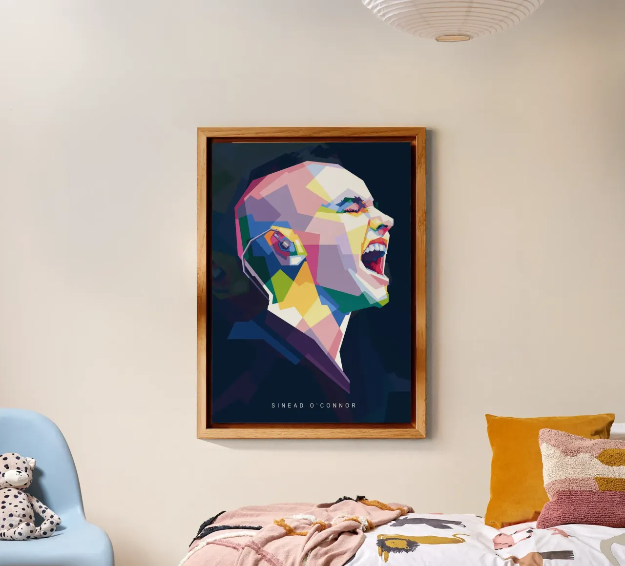 Sinead O'Connor in stile WPAP alluminio dibond da Alkahfsmart