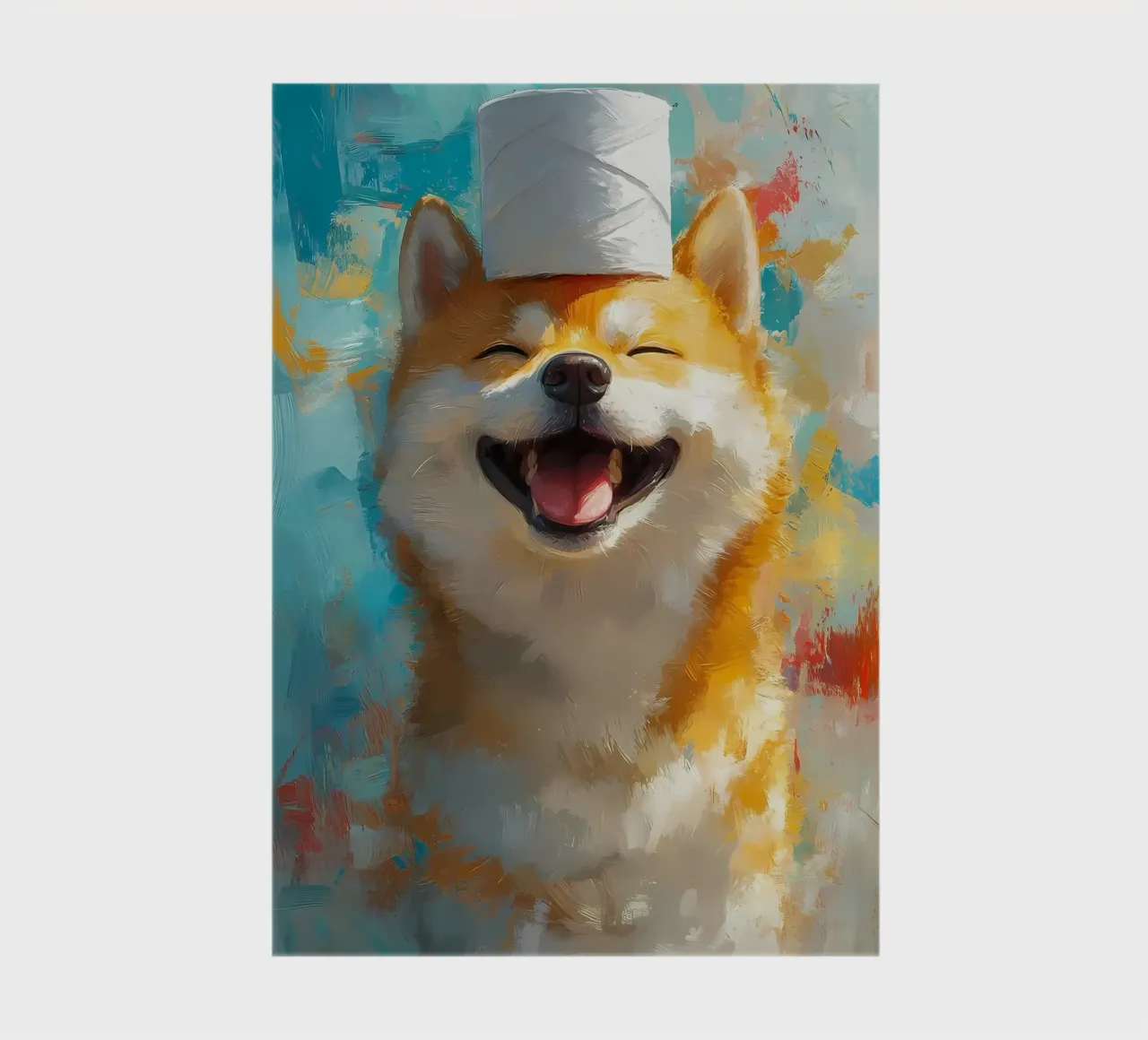 Smiling Shiba Inu with Toilet Paper Hat notebook by Ginnery